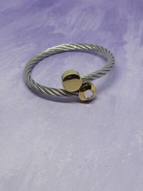 Rustic Cuff Silver Tone Woven Cable Bracelet